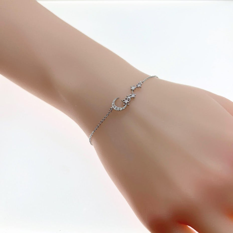 Moon & Star Cubic Zirconia Bracelet - CHOMEL