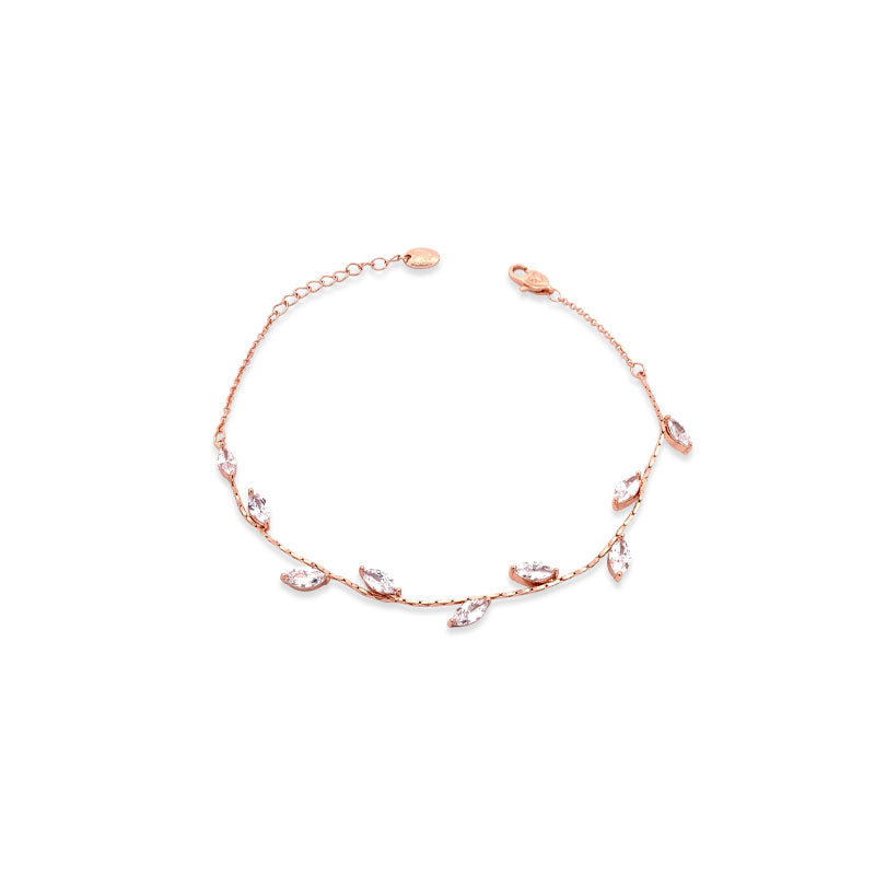 Leaf Cubic Zirconia Bracelet - CHOMEL