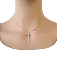 Lock & Key Cubic Zirconia Necklace - CHOMEL