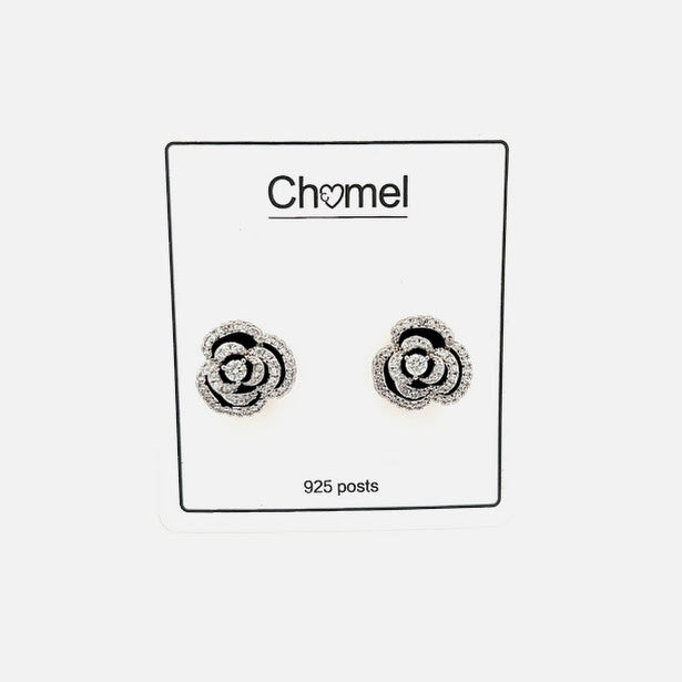 Flower Cubic Zirconia Earrings - CHOMEL