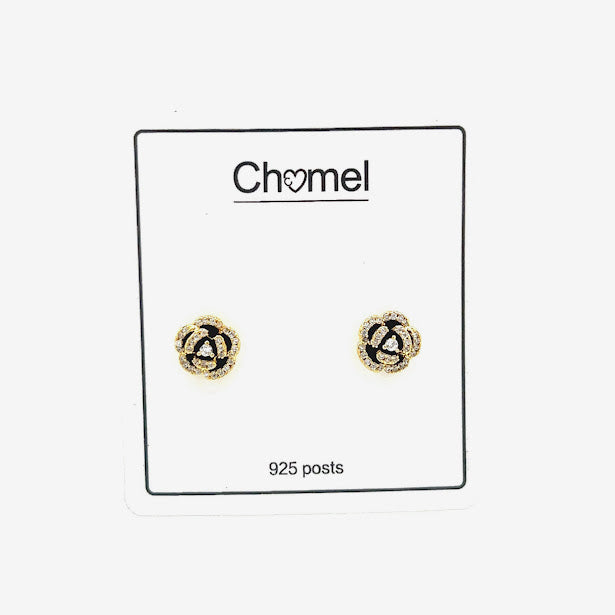 Flower Cubic Zirconia Earrings - CHOMEL