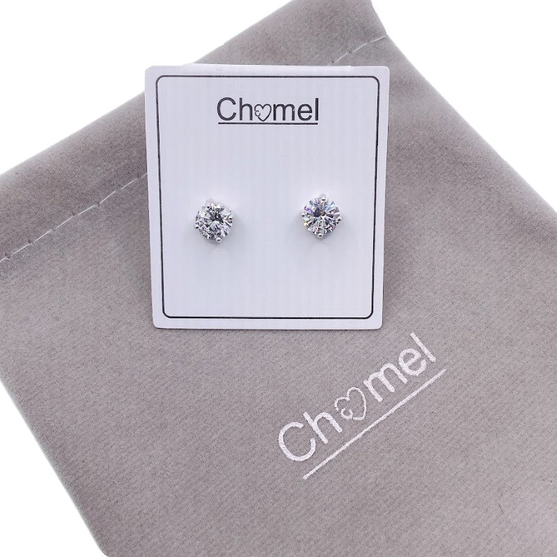 6mm Solitaire Cubic Zirconia Earring - CHOMEL