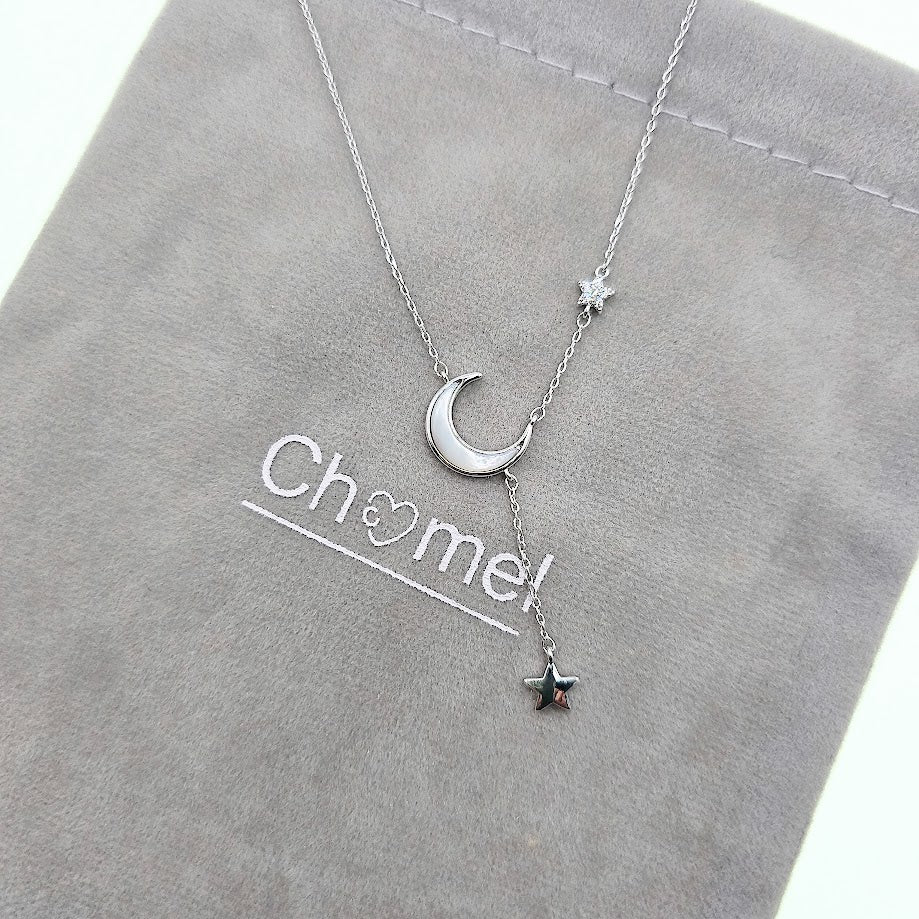 Moon & Star Mother of Pearl Necklace - CHOMEL