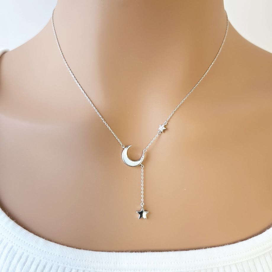 Moon & Star Mother of Pearl Necklace - CHOMEL