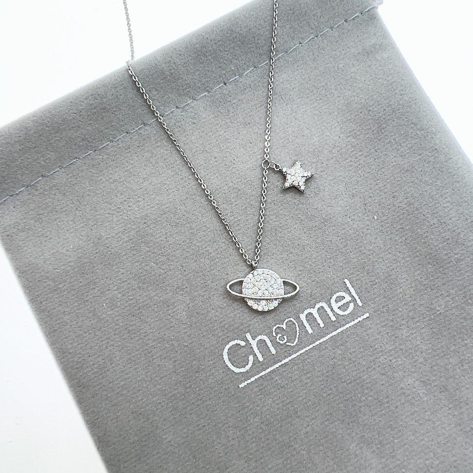 Planet Cubic Zirconia Necklace - CHOMEL