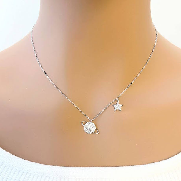 Planet Cubic Zirconia Necklace - CHOMEL