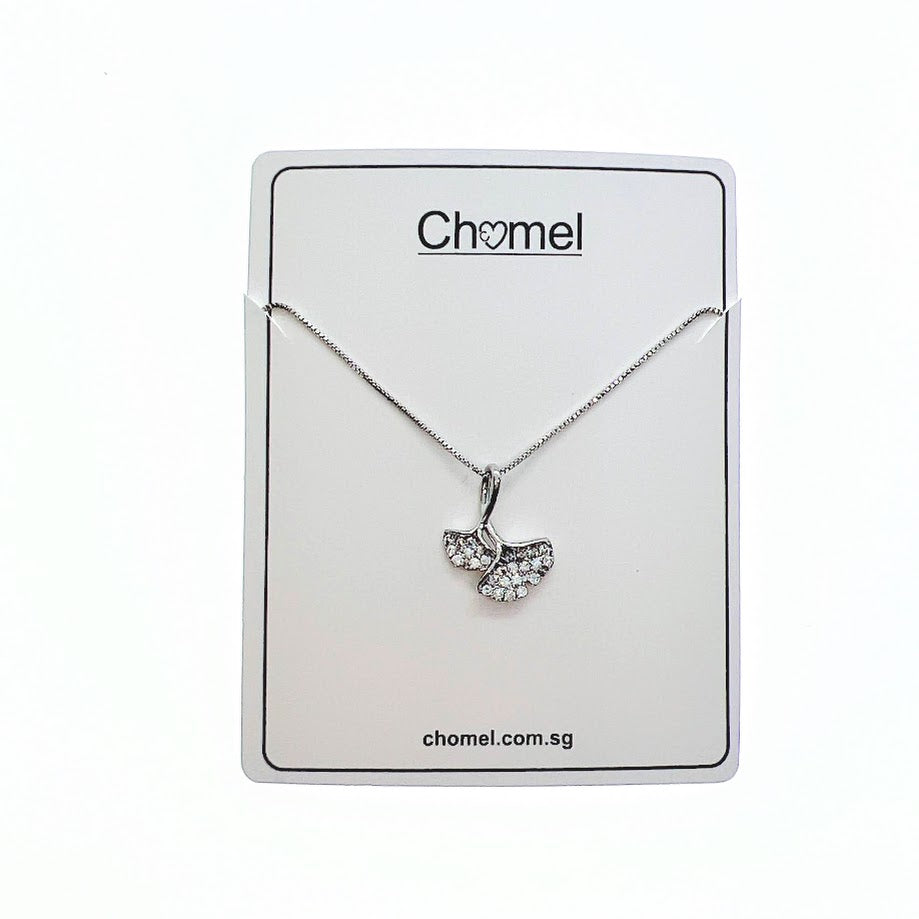 Gingko Leaf Cubic Zirconia Necklace - CHOMEL