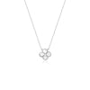 CHOMEL Cubic Zirconia and Mother of Pearl Clover Rhodium Necklace