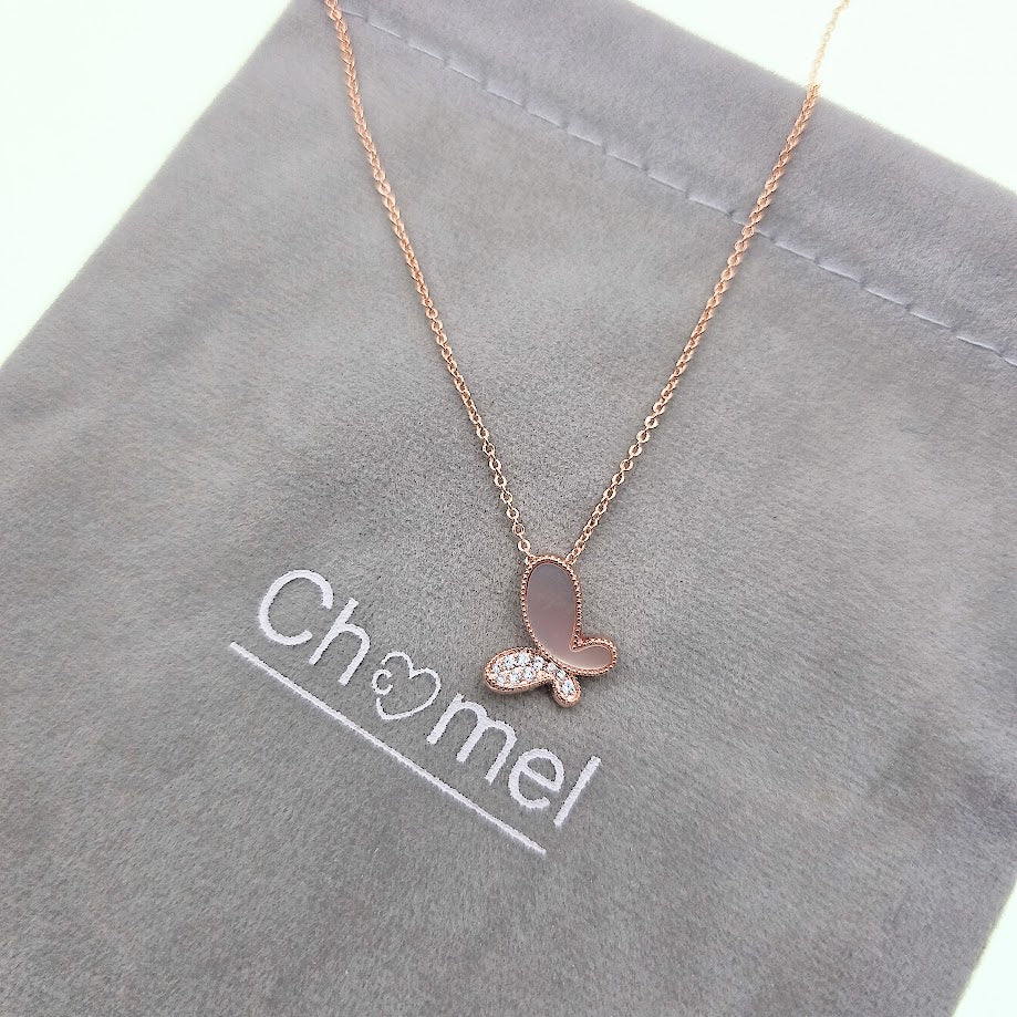Butterfly Mother of Pearl Necklace - CHOMEL