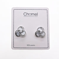 Flower Mother of Pearl Rhodium Earrings - CHOMEL