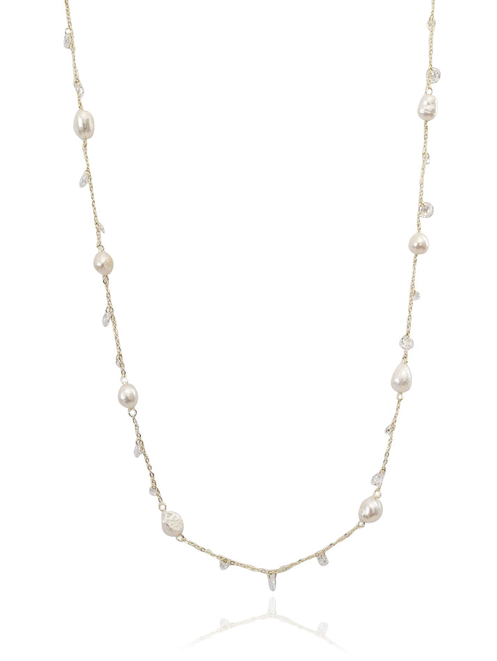 Freshwater Pearl Gold Chain Necklace