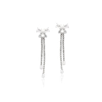 Ribbon Cubic Zirconia Earrings - CHOMEL