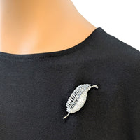 Leaf Cubic Zirconia Brooch - CHOMEL