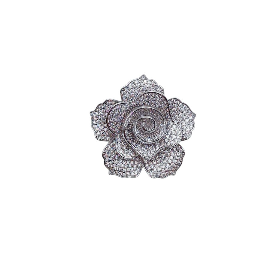 Flower Cubic Zirconia Brooch - CHOMEL
