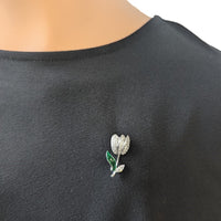 Tulip Flower Cubic Zirconia Brooch - CHOMEL