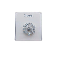 Flower Cubic Zirconia Brooch - CHOMEL