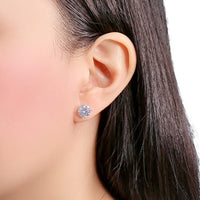 8mm Cubic Zirconia Solitaire Stud Earring - CHOMEL
