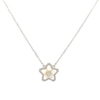 Flower Cubic Zirconia & Mother Of Pearl Necklace - CHOMEL