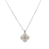 Clover Mother Of Pearl & Cubic Zirconia Necklace - CHOMEL