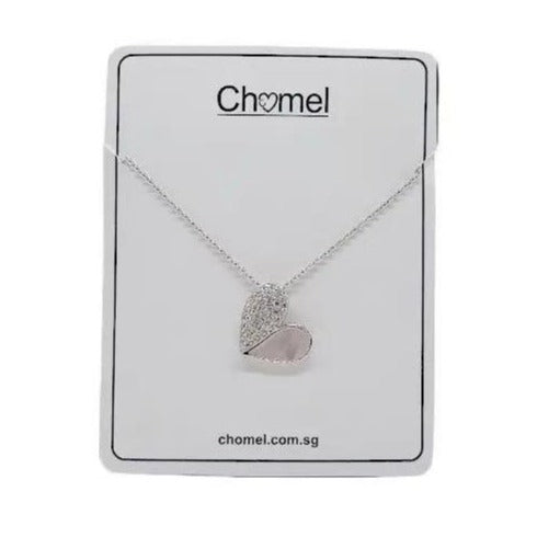 Heart Cubic Zirconia & Mother Of Pearl Necklace - CHOMEL