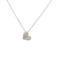 Heart Cubic Zirconia & Mother Of Pearl Necklace - CHOMEL
