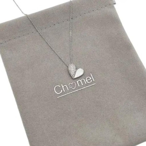 Heart Cubic Zirconia & Mother Of Pearl Necklace - CHOMEL