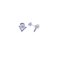 Freshwater Pearl & Cubic Zirconia Earrings - CHOMEL