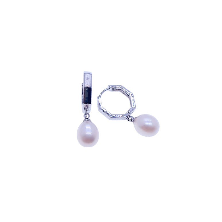 Freshwater Pearl Hoop Earrings - CHOMEL