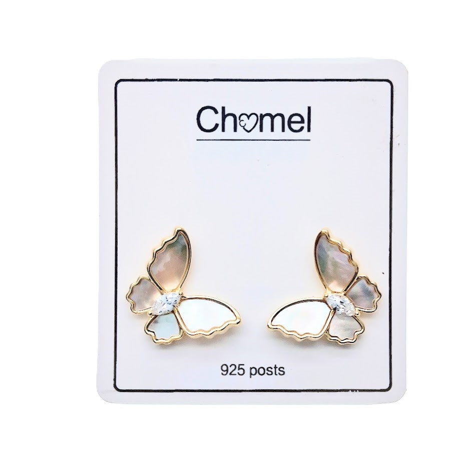 Butterfly Mother of Pearl Earrings - CHOMEL