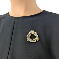 Flower Freshwater Pearl & Cubic Zirconia Brooch - CHOMEL
