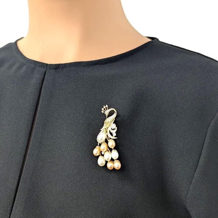 Peacock Freshwater Pearl Brooch - CHOMEL