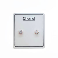 6mm Cubic Zirconia Solitaire Earring - CHOMEL