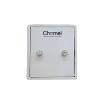 6mm Solitaire Cubic Zirconia Earring - CHOMEL