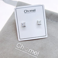 6mm Cubic Zirconia Solitaire Stud Earring - CHOMEL