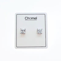 6mm Cubic Zirconia Solitaire Stud Earring - CHOMEL