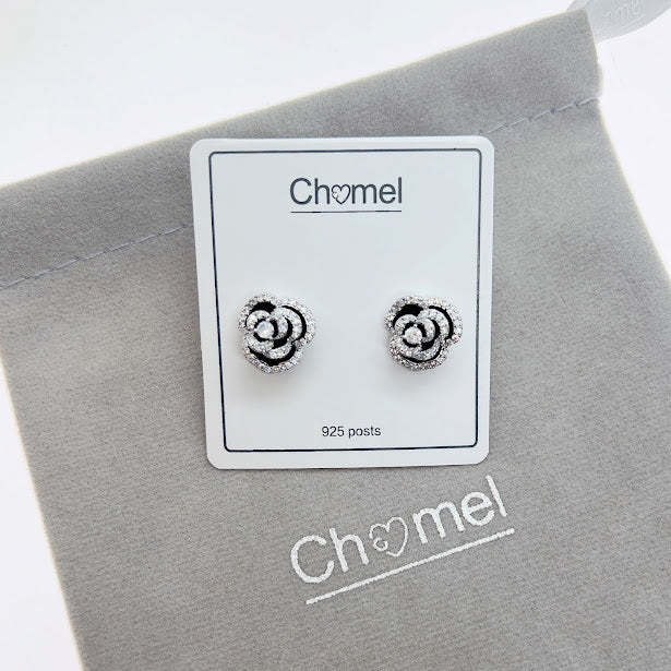 Flower Cubic Zirconia Earrings - CHOMEL