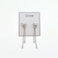 Ribbon Cubic Zirconia Earrings - CHOMEL