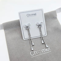 Ribbon Cubic Zirconia Earrings - CHOMEL