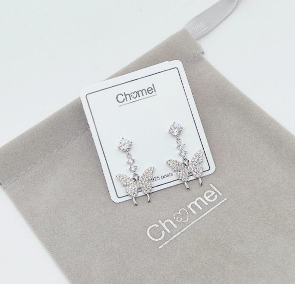 Butterfly Cubic Zirconia Earrings - CHOMEL