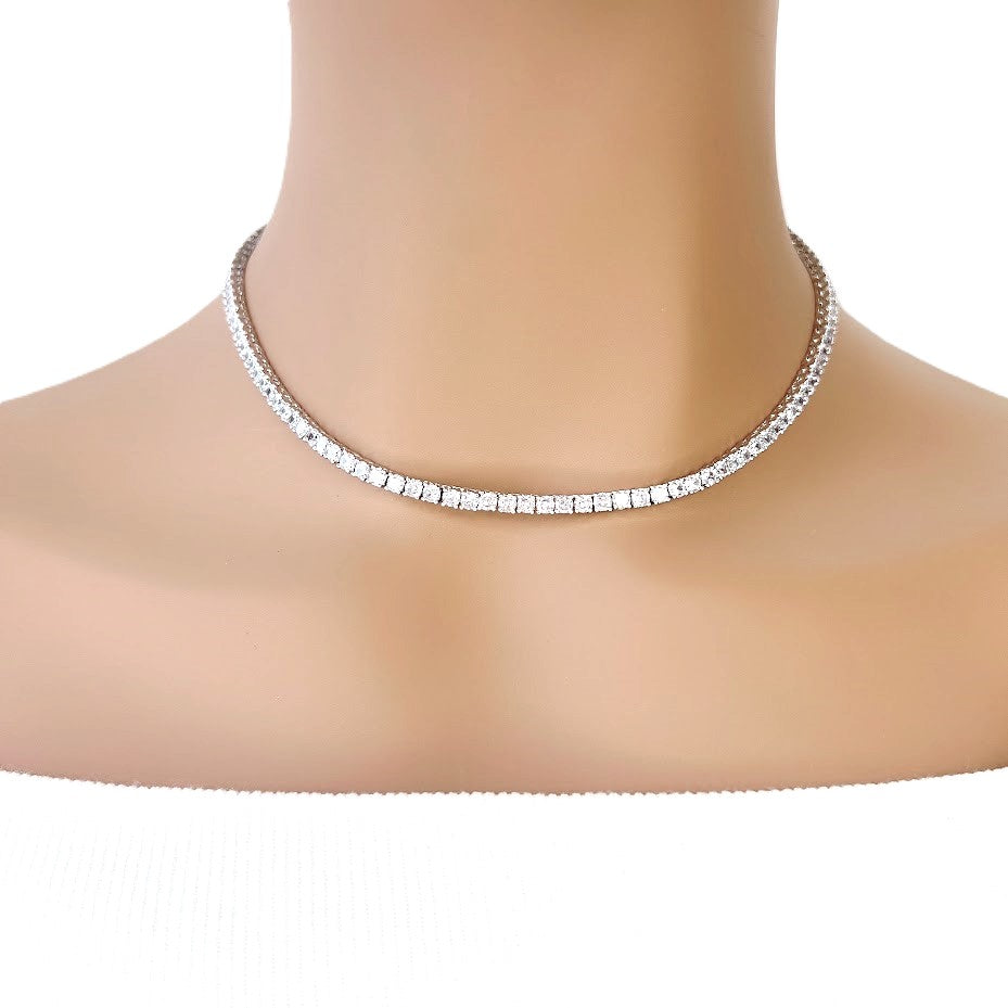3mm Cubic Zirconia Tennis Necklace - CHOMEL