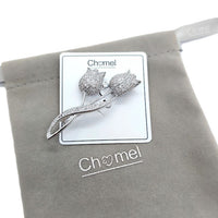 Flower Cubic Zirconia Brooch - CHOMEL
