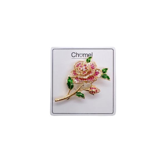 Flower Cubic Zirconia Brooch - CHOMEL