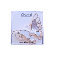 Butterfly Freshwater Pearl Brooch - CHOMEL