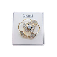 Flower Cubic Zirconia Brooch - CHOMEL