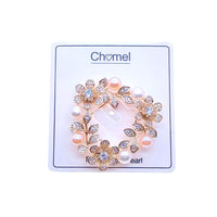 Flower Freshwater Pearl & Cubic Zirconia Brooch - CHOMEL
