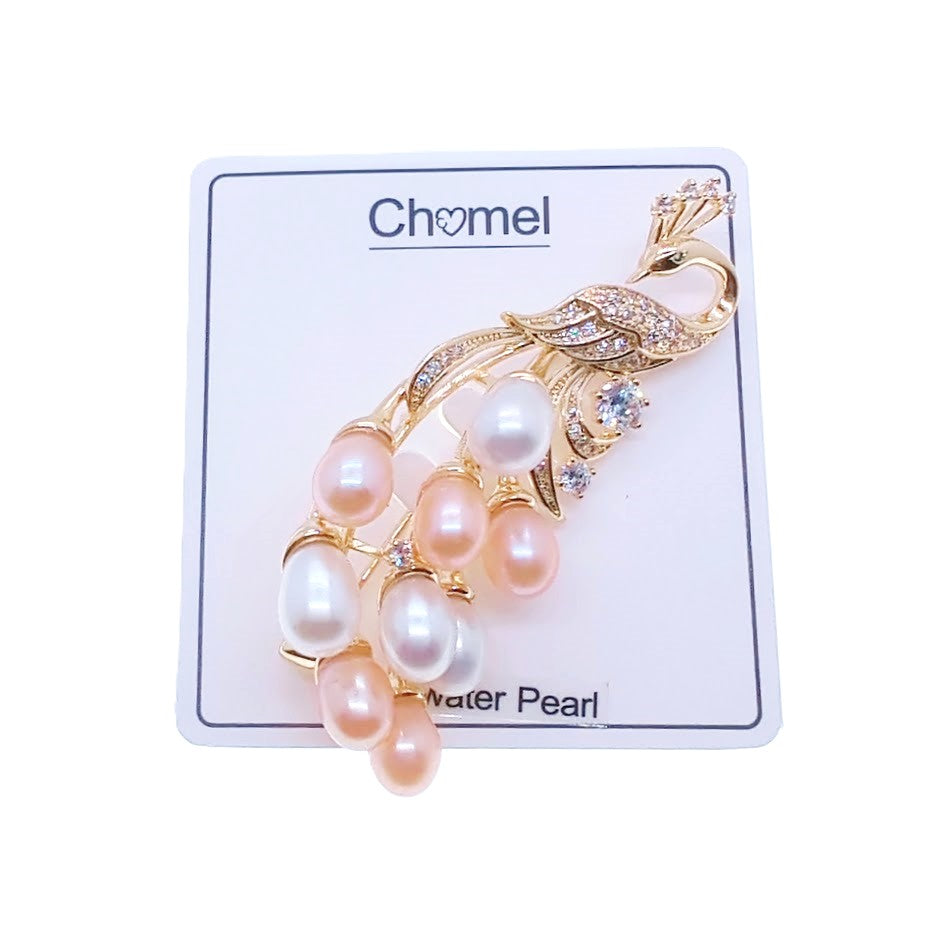 Peacock Freshwater Pearl Brooch - CHOMEL