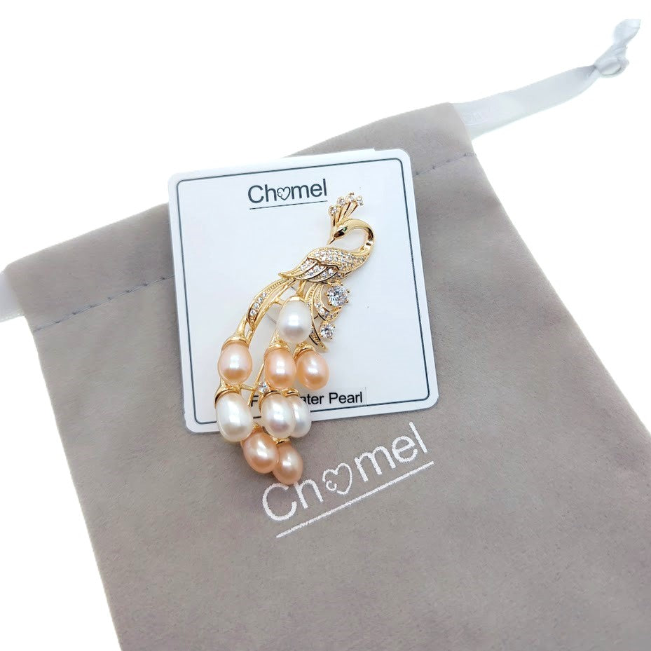 Peacock Freshwater Pearl Brooch - CHOMEL