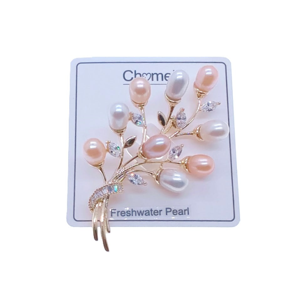 Flower Freshwater Pearl Brooch - CHOMEL