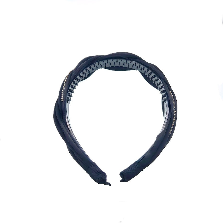 Braided Hairband with Crystals - CHOMEL