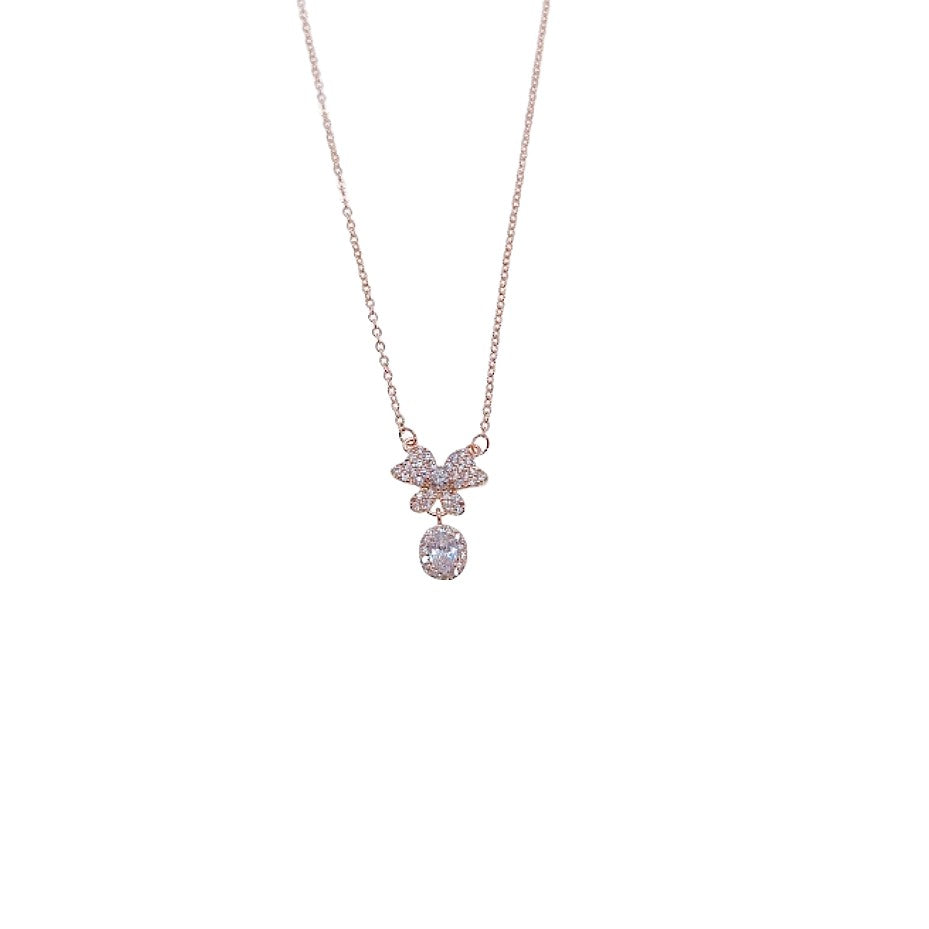 Ribbon Cubic Zirconia  Necklace - CHOMEL